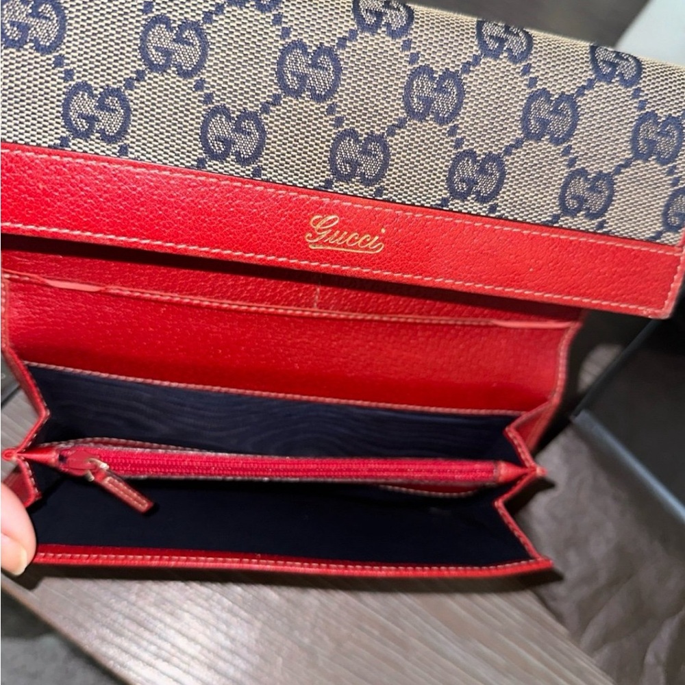 Vintage Gucci Long Wallet - Red/Navy blue - Picture 7 of 12